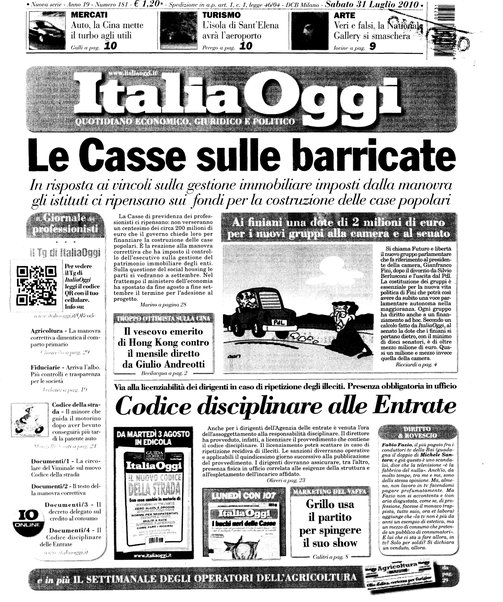 Italia oggi : quotidiano di economia finanza e politica